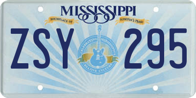 MS license plate ZSY295