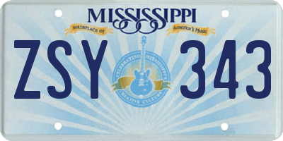 MS license plate ZSY343