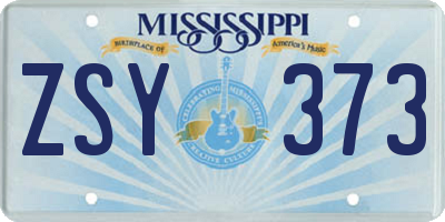 MS license plate ZSY373