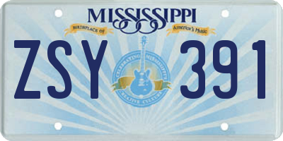 MS license plate ZSY391