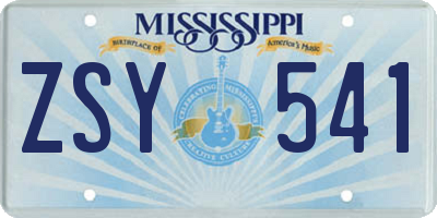 MS license plate ZSY541