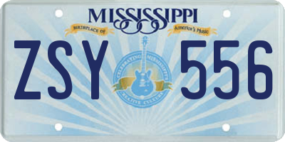 MS license plate ZSY556