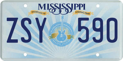 MS license plate ZSY590