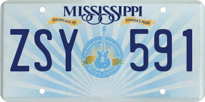 MS license plate ZSY591