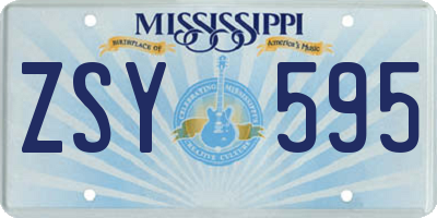 MS license plate ZSY595
