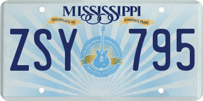 MS license plate ZSY795