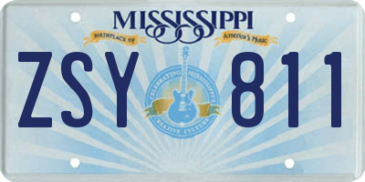 MS license plate ZSY811