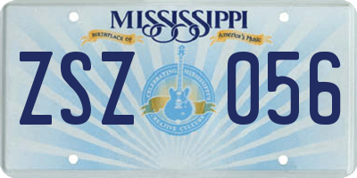 MS license plate ZSZ056