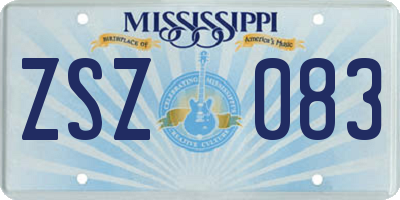 MS license plate ZSZ083