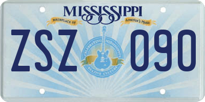 MS license plate ZSZ090