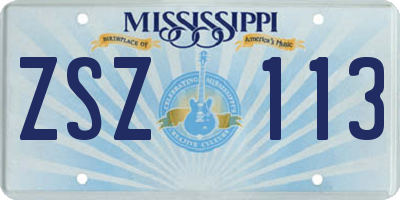 MS license plate ZSZ113