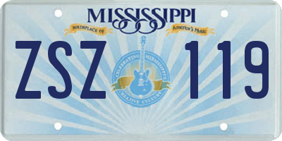 MS license plate ZSZ119
