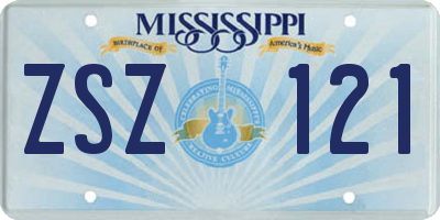 MS license plate ZSZ121