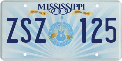 MS license plate ZSZ125