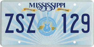 MS license plate ZSZ129