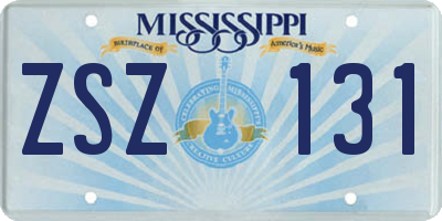 MS license plate ZSZ131