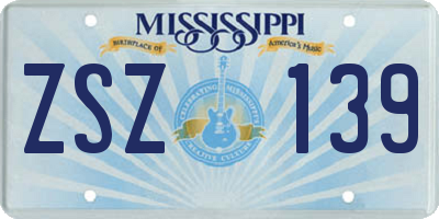 MS license plate ZSZ139