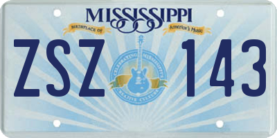 MS license plate ZSZ143