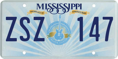 MS license plate ZSZ147