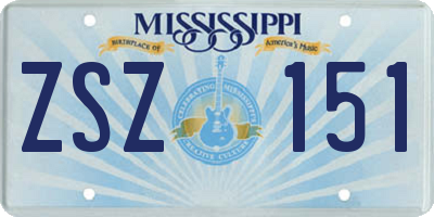 MS license plate ZSZ151