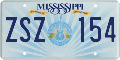 MS license plate ZSZ154