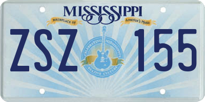 MS license plate ZSZ155