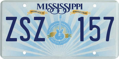 MS license plate ZSZ157