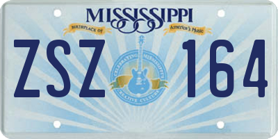 MS license plate ZSZ164