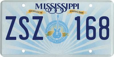 MS license plate ZSZ168
