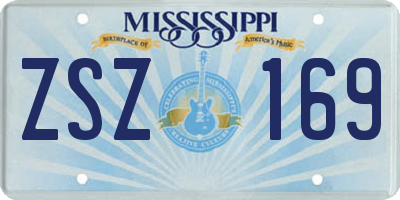 MS license plate ZSZ169