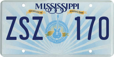 MS license plate ZSZ170