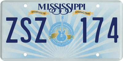 MS license plate ZSZ174