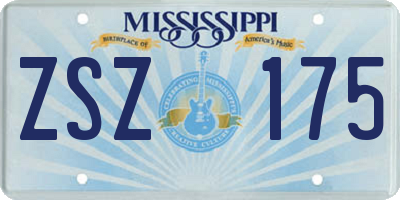 MS license plate ZSZ175