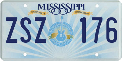 MS license plate ZSZ176