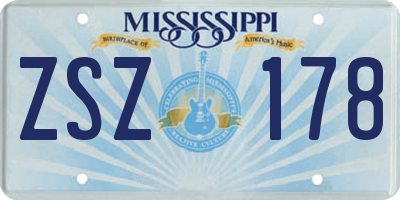 MS license plate ZSZ178