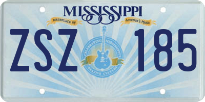 MS license plate ZSZ185