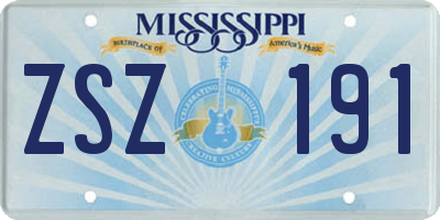 MS license plate ZSZ191