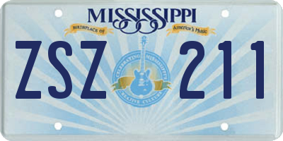 MS license plate ZSZ211