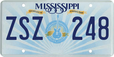MS license plate ZSZ248