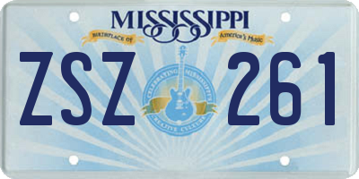 MS license plate ZSZ261