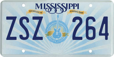 MS license plate ZSZ264