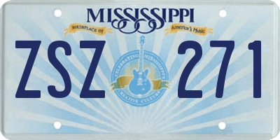 MS license plate ZSZ271