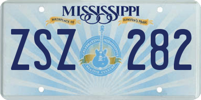 MS license plate ZSZ282