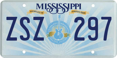MS license plate ZSZ297