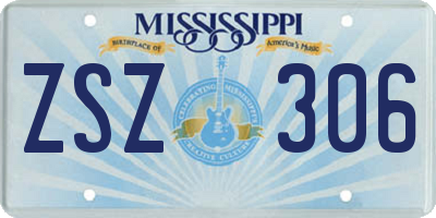 MS license plate ZSZ306