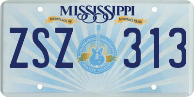 MS license plate ZSZ313