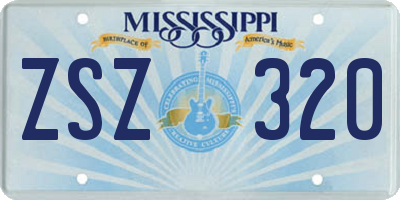 MS license plate ZSZ320