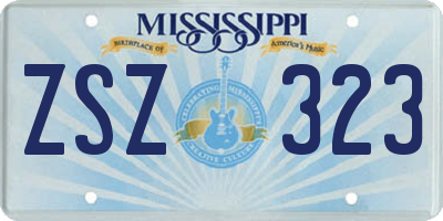 MS license plate ZSZ323