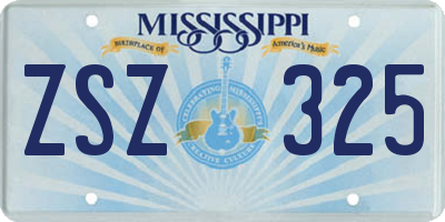 MS license plate ZSZ325
