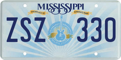 MS license plate ZSZ330